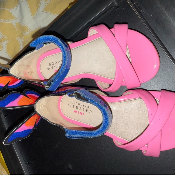 Sophia Webster Pink and Blue Butterfly Sandals - Picture 1 of 4